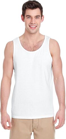 Gildan G520 Heavy Cotton Tank Top - Forest Green - L in Saudi Arabia