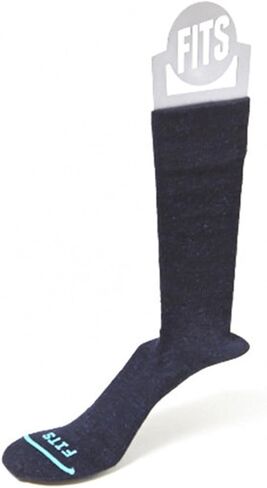 FITS Business – Crew: Comfortable Business Socks for Work, Dress Sock, Breathable Everyday Formal Wool Sock, Solid Navy, XL in Kuwait