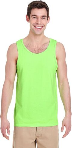 Gildan G520 Heavy Cotton Tank Top - Forest Green - L in Saudi Arabia