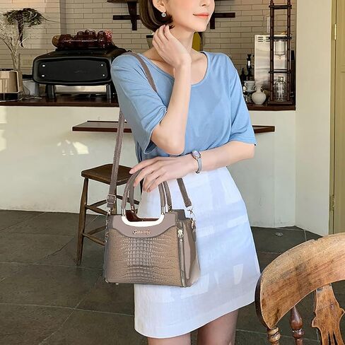 PORT&LOTUS Small Top Handle Crossbody Purses for Women Crocodile Pattern Shoulder Bags for Women in Saudi Arabia