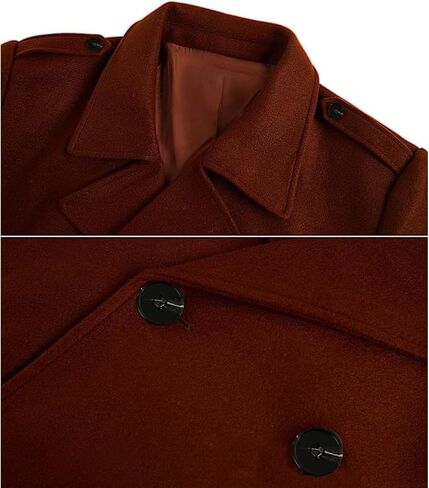 Men Wool Blend Single Breasted Overcoat Winter Slim Long Trench Coat Mid-Length Lightweight Notched Collar Jacket in Saudi Arabia