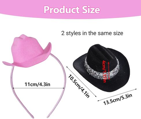 Pink Cowgirl Hat Mini Cowboy Hat for Women Western Cowgirl Accessories Women's Costume Halloween Western Cowboy Party in Saudi Arabia