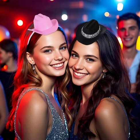 Pink Cowgirl Hat Mini Cowboy Hat for Women Western Cowgirl Accessories Women's Costume Halloween Western Cowboy Party in Saudi Arabia