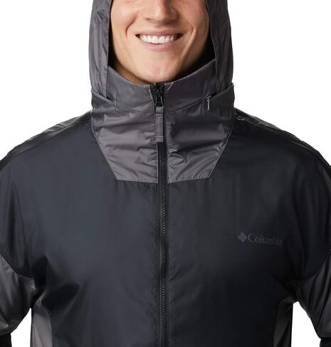 Columbia Men's Point Park Lined Windbreaker, Bright Gold/Safari/Collegiate Navy, Medium in Saudi Arabia