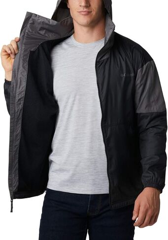 Columbia Men's Point Park Lined Windbreaker, Bright Gold/Safari/Collegiate Navy, Medium in Saudi Arabia