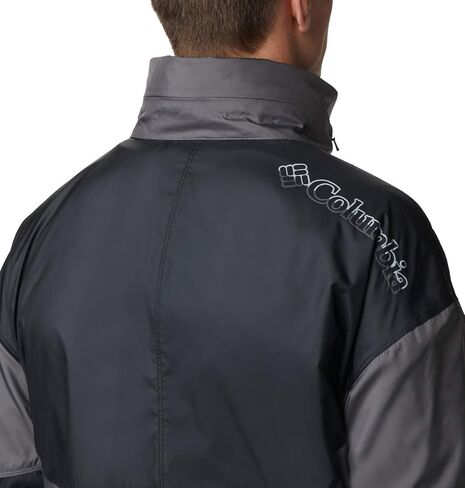 Columbia Men's Point Park Lined Windbreaker, Bright Gold/Safari/Collegiate Navy, Medium in Saudi Arabia