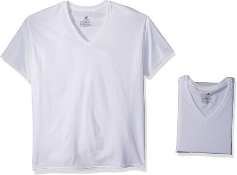 Hanes Men's 8-Pack V-Shirt, White, Medium in Saudi Arabia