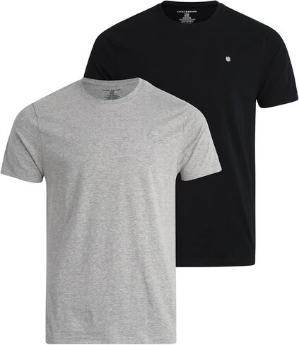 Lucky Brand Men's Undershirt - Crew Neck Cotton Short Sleeve T-Shirt (2 Pack), Size Large, Assorted in Saudi Arabia