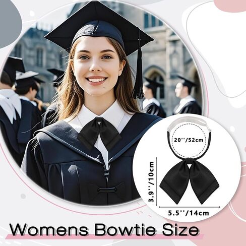 Bow Tie for Women Girl, Womens Bow Tie Adjustable Pre-Tied Bowtie Solid Color Bowties for School Party Graduation in Saudi Arabia