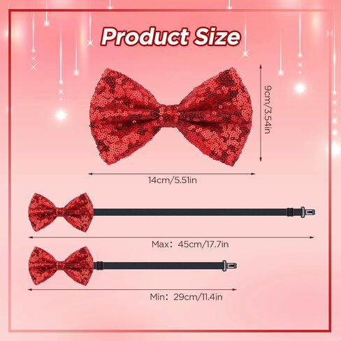Shiny Sequin Solid Bow Tie for Men Sparkling Pre-Tied Bowtie Glitter Christmas Birthday Party Fancy Dress in Saudi Arabia