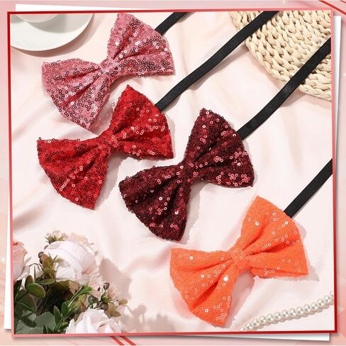 Shiny Sequin Solid Bow Tie for Men Sparkling Pre-Tied Bowtie Glitter Christmas Birthday Party Fancy Dress in Saudi Arabia