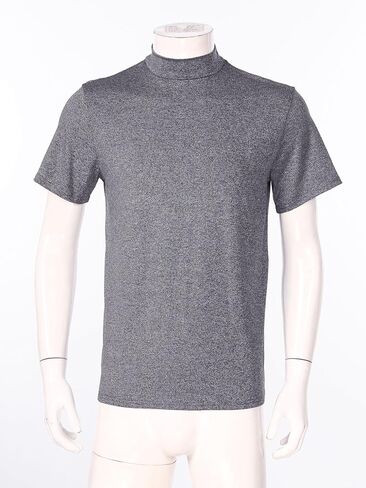 Freebily Mens Basic Turtleneck Short Sleeve T-Shirts Slim Fit Undershirt Solid Knitwear Sweaters in Kuwait