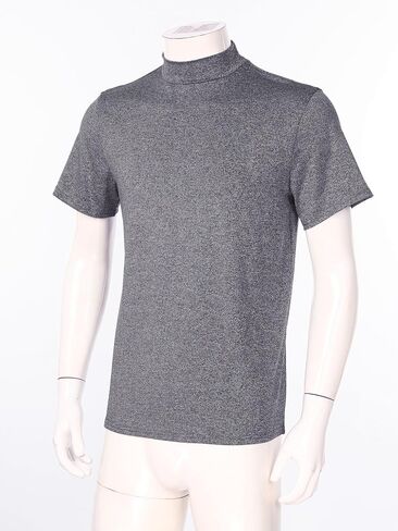 Freebily Mens Basic Turtleneck Short Sleeve T-Shirts Slim Fit Undershirt Solid Knitwear Sweaters in Kuwait