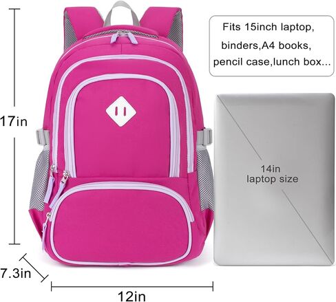 Kids Backpack for Boys Elementary School Backpacks for Child 17 Inch Lightweight Middle School Bookbag for Teens with Chest Strap, Dark Blue in Saudi Arabia