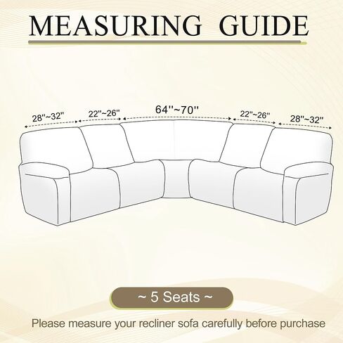 100% Waterproof Reclining Sectional Couch Covers Fleece Stretch 5-Piece L Shape Recliner Sofa Cover Washable Non Slip Corner Couch Cover Recliner Slipcovers Protector (5 Seat, Dark Brown) in Saudi Arabia