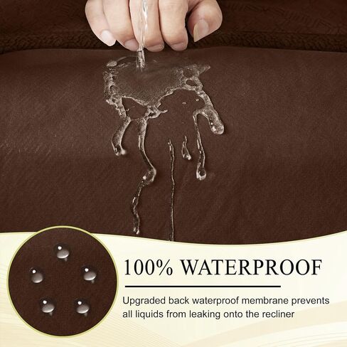 100% Waterproof Reclining Sectional Couch Covers Fleece Stretch 5-Piece L Shape Recliner Sofa Cover Washable Non Slip Corner Couch Cover Recliner Slipcovers Protector (5 Seat, Dark Brown) in Saudi Arabia