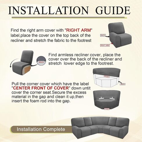100% Waterproof Reclining Sectional Couch Covers Fleece Stretch 5-Piece L Shape Recliner Sofa Cover Washable Non Slip Corner Couch Cover Recliner Slipcovers Protector (5 Seat, Dark Brown) in Saudi Arabia