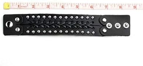 MILAKOO Wide PU Leather Mens Bangle Cuff Bracelet, Punk Rock, Fits 7" to 8.5" in Saudi Arabia