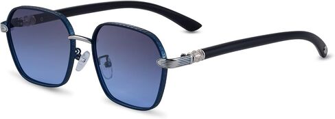 Retro Men's Sunglasses Metal Frame Keyhole Bridge,56mm UV 400 Protection Lens Sunnies Hexagon 2A670 in Saudi Arabia