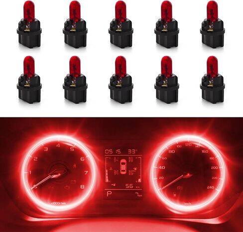 10 Pack Car Instrument Light Bulb, Brake Light Bulb, 12V 21/5W Automobile Lighting Replacement Accessory, Universal Car Lighting Bulb Car T5 Halogen Instrument Light for Most Cars (Green) in Saudi Arabia