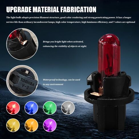 10 Pack Car Instrument Light Bulb, Brake Light Bulb, 12V 21/5W Automobile Lighting Replacement Accessory, Universal Car Lighting Bulb Car T5 Halogen Instrument Light for Most Cars (Green) in Saudi Arabia