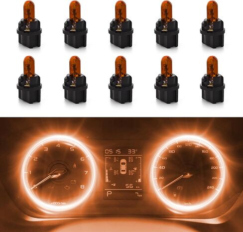 10 Pack Car Arunder Light Light ، لمبة ضوء الفرامل ، 12 فولت 21/5W ملحق بديل لإضاءة إضاءة السيارات ، إضاءة إضاءة السيارات العالمية T5 أداة الهالوجين لمعظم السيارات (خضراء) in Saudi Arabia