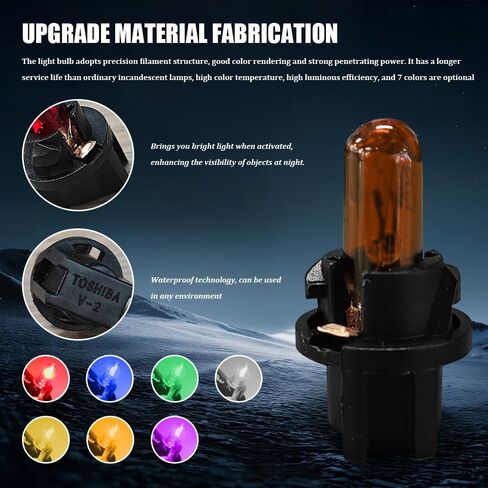 10 Pack Car Arunder Light Light ، لمبة ضوء الفرامل ، 12 فولت 21/5W ملحق بديل لإضاءة إضاءة السيارات ، إضاءة إضاءة السيارات العالمية T5 أداة الهالوجين لمعظم السيارات (خضراء) in Saudi Arabia