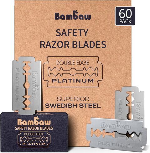 Safety Razor Blades | Swedish Steel Replacement Razor Blades | 100 Pack - 18 to 24 months supply | Bambaw in Saudi Arabia
