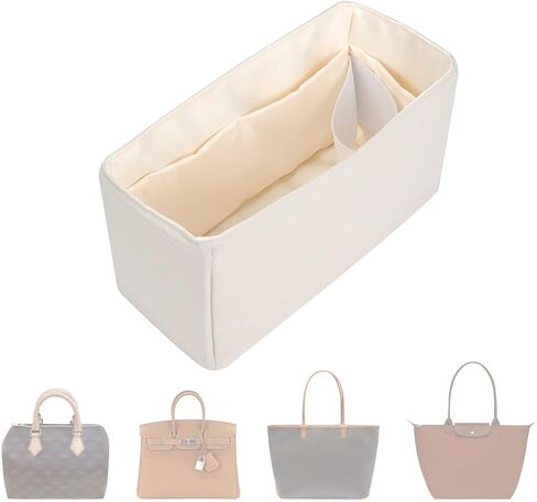 إدراج منظم المحفظة ، منظم كيس الحرير مع 6 أحجام ، مشكل ناعم ، حقيبة يد من Longchamp ، Birkin 20/25 ، سريع 30/39 ، Neverfull والمزيد (كبير ، أسود) in Saudi Arabia