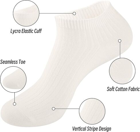 Heatuff 8 Pairs Ankle Socks for Women,Comfy Cotton Breathable Fabric for Womens,Thin Ankle Socks for Casual in Saudi Arabia