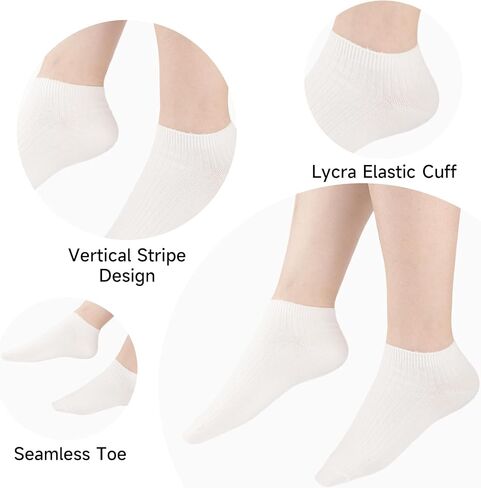 Heatuff 8 Pairs Ankle Socks for Women,Comfy Cotton Breathable Fabric for Womens,Thin Ankle Socks for Casual in Saudi Arabia