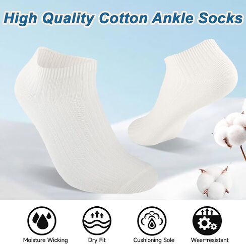 Heatuff 8 Pairs Ankle Socks for Women,Comfy Cotton Breathable Fabric for Womens,Thin Ankle Socks for Casual in Saudi Arabia