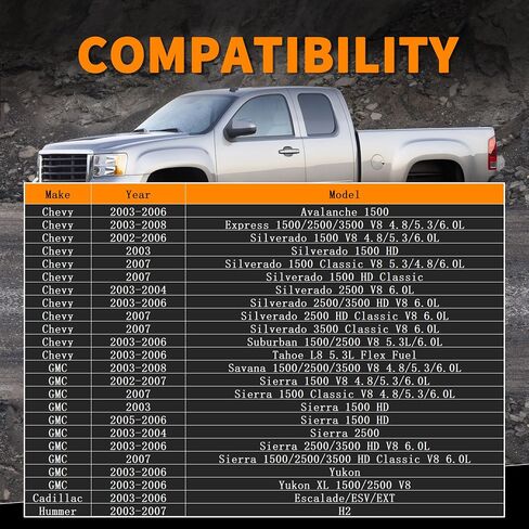 90K-38158C كاملة حزام حزام حزام محرك أدوات مكونة ملائمة ل Chevy Avalanche Silveruda Silverado 1500/2500/3500 2002-2007 ، ل GMC Sierra Savana Yukon Cadillac Escalade ، محرك V8 فقط in Saudi Arabia