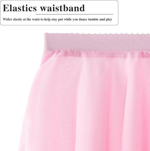 Jastore Girls Ballet Dance Clorts Shier Chiffon Dance Skirt Ballet Wrap Skirt Dancewear Tutu for Toddlers in Saudi Arabia