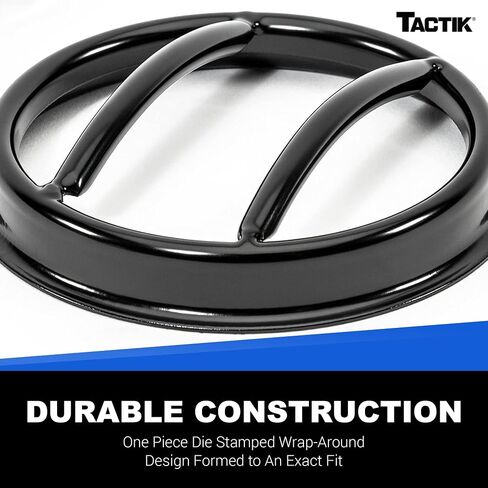TACTIK Euro Style Fog Light Guard Pair, Gloss Black - Fits Jeep Wrangler JK 2007-2018 - Heavy-Duty Rust Resistant Steel Light Covers - Rugged Off-Road Protection for All-Weather Coverage in Kuwait