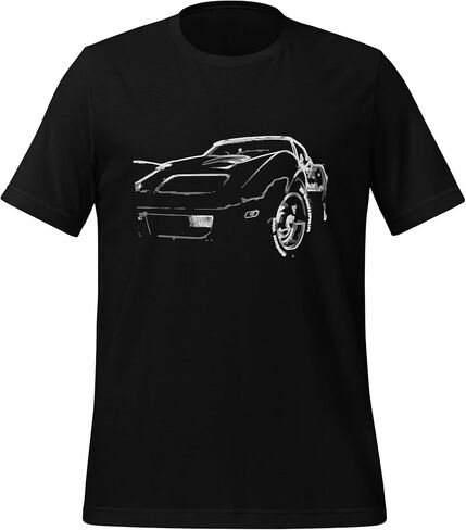 Corvette C3 Sketch Line Art Custom Muscle Car Owner Gift Short-Sleeve T-Shirt in Kuwait