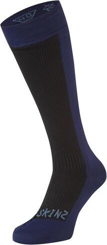 جورب SEALSKINZ للجنسين مقاوم للماء في الطقس البارد بطول الركبة، أسود/أزرق داكن، كبير in Saudi Arabia