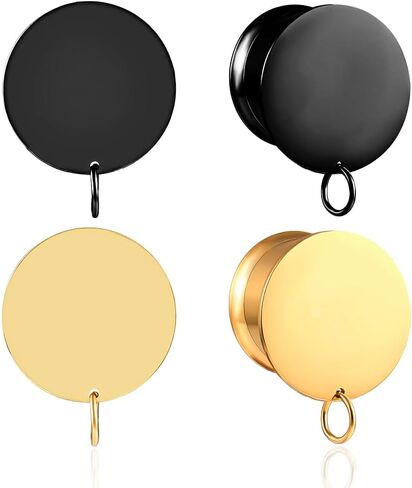 DIY Gauges Plugs for Ears Dangle 2 Pairs Stainless Steel DIY Ear Gauges Pendants Accessories Piercing Jewelry For Women Mens 4pcs in Saudi Arabia