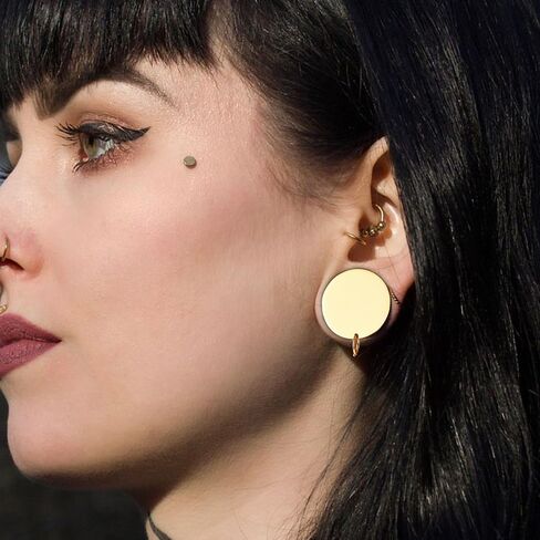 DIY Gauges Plugs for Ears Dangle 2 Pairs Stainless Steel DIY Ear Gauges Pendants Accessories Piercing Jewelry For Women Mens 4pcs in Saudi Arabia