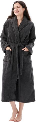 COOVA Premium Women's Plush Soft Robe – Fluffy, Warm Fleece Long Sherpa Bathrobe in Saudi Arabia