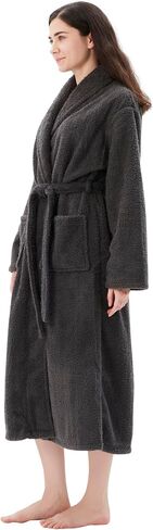COOVA Premium Women's Plush Soft Robe – Fluffy, Warm Fleece Long Sherpa Bathrobe in Saudi Arabia