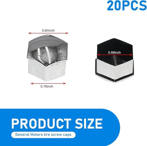 21 PCS CAR CAR CORGHS ، 0.75in/19mm CAPS SPER SPATS ، مضادة للسرقة مقاوم للماء أغطية صامدة الترباس مع مقطع الإزالة ، إكسسوارات الديكور للسيارات (أسود) in Kuwait