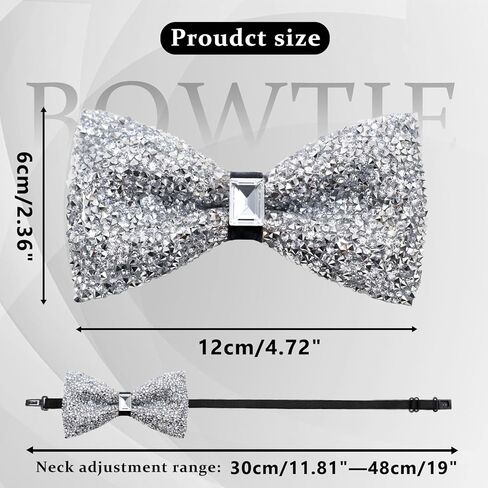 رابط القوس من راينستون للرجال الترتر بويس رابطة قابلة للتعديل مع قميص الحفلات للآدان الحفلات in Kuwait