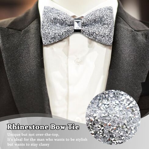 رابط القوس من راينستون للرجال الترتر بويس رابطة قابلة للتعديل مع قميص الحفلات للآدان الحفلات in Kuwait