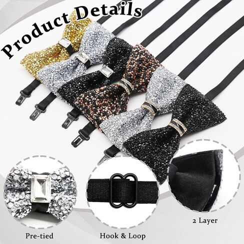 رابط القوس من راينستون للرجال الترتر بويس رابطة قابلة للتعديل مع قميص الحفلات للآدان الحفلات in Kuwait