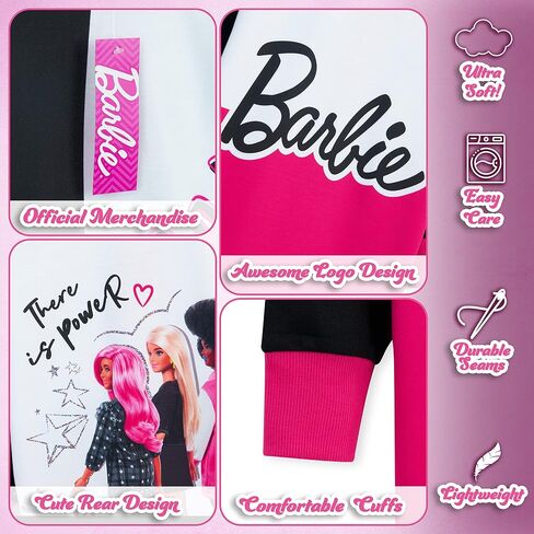 Barbie Sweatshirt Dress for Girls Teens Oversized Cosy Hoodie Dress Pullover in Saudi Arabia