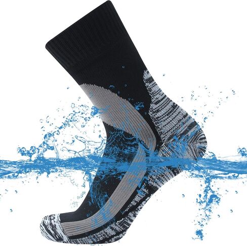 SUMADE Waterproof Socks,Unisex Novelty Athletic Water Resistant Breathable Lightweight Mid-Calf Sports Socks for Golf Cycling Running Hiking 1 Pair (Black,Medium) in Saudi Arabia
