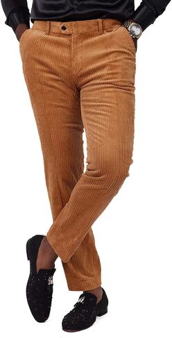 Barabas Men's Premium Corduroy Slim Velvet Dress Pants 2CPV1 in Kuwait