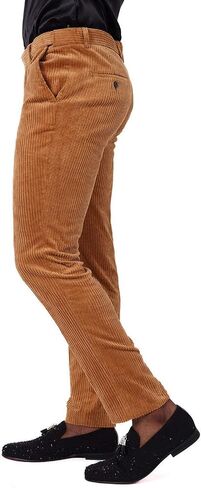 Barabas Men's Premium Corduroy Slim Velvet Dress Pants 2CPV1 in Kuwait