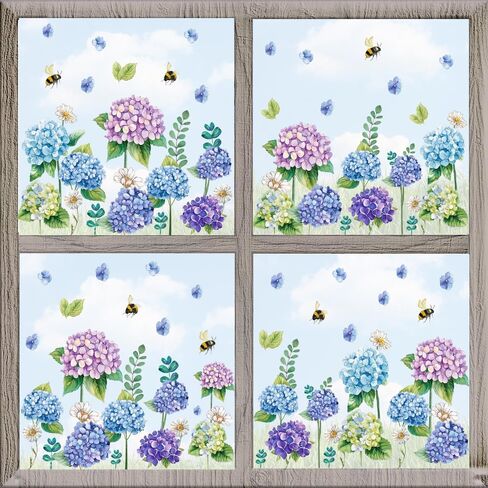 CROWNED BEAUTY Spring Static Window Clings, 9 Sheets Reusable Removable Stickers Tulips Floral Birds Butterfly Glass Decals for Home School Office Seasonal Decorations CW09 in Saudi Arabia